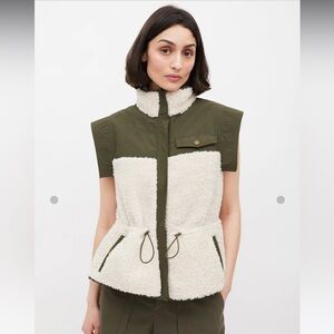 Ulla Johnson Olive and Cream Vest